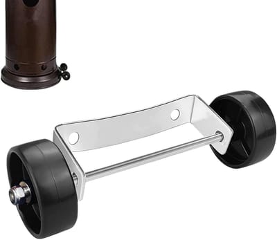 Terrasverwarmer Wielset - Mobiele Wielen - Verplaats Verwarming - Roestvrij Staal - 198 cm Lengte
