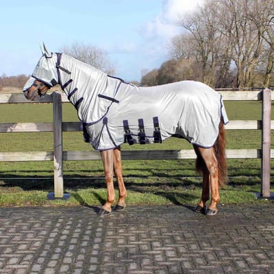 Qhp Vliegendeken Qhp Met Hals En Masker Donkergrijs