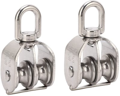 Allecto - Draaibare Wielrol - Roestvrij staal - 150 kg - Dubbel Lager - Hefaccessoire - Geschikt voor binnen en buiten - 2 Stuks