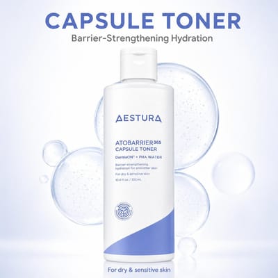 AESTURA Atobarrier 365 Tonique Capsules Céramides Hydro, 300ml, Peau Barrière Hydratation Profonde, Article Unique, De Corée