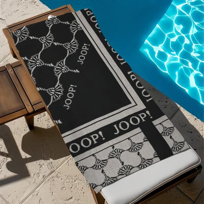 JOOP! Absorberende Strandhanddoek, Sneldrogende Microvezel Badhanddoek, Luxe Print Zachte Handdoek voor Strand Zwembad Reizen Badhanddoek W80*H150(CM)