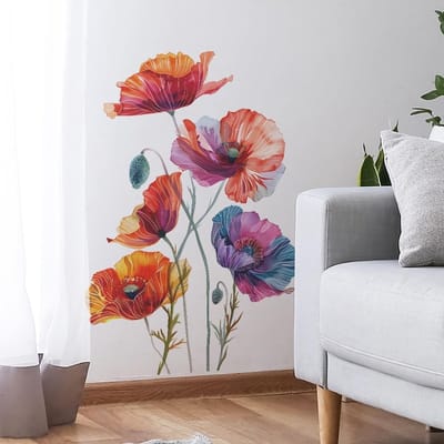 Dailygoods- Muursticker Bloemen - Wanddecoratie Slaapkamer - Wanddecoratie Woonkamer - Muurstickers Badkamer - Muurstickers Kwekerij - Zelfklevend en Verwijderbaar