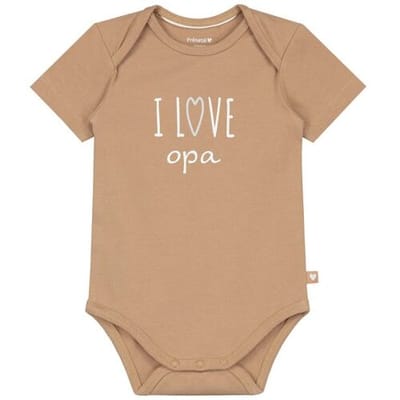 Prénatal romper i love opa Brown 50/56 unisex