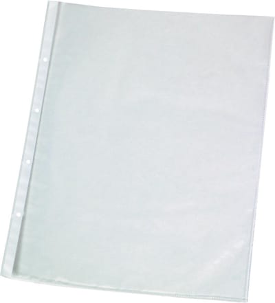 Q-CONNECT geperforeerde showtas A4 11-gaatsperforatie glashelder 50 micron pak van 25 stuks 40 stuks