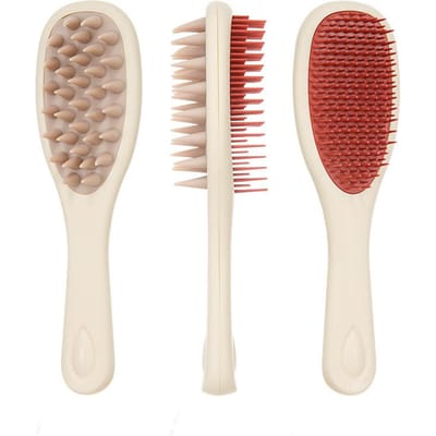 Brosse Shampooing Brosse de Massage du Cuir Chevelu Peigne Lave-Tête Masseur de Cheveux Double Face Brosse de Bain Éponge Exfoliante Accessoires pour Cheveux