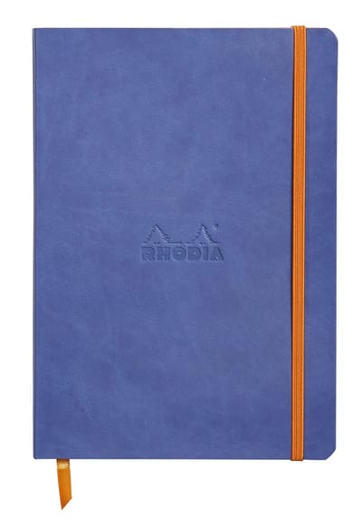 Rhodia Softcover Notitieboek – A5 – 80 Bladen – Gelijnd – Ivoorkleurig Papier 90 g/m² – Met Elastieksluiting - Saffier