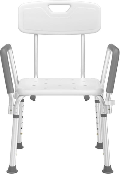 Medische Douchestoel Aluminium – Verstelbare Hoogte – Antislip – Max. 136 kg Belastbaar