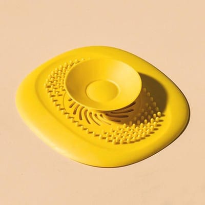 Bouchon d'évier de cuisine en Silicone, filtre de douche, bouchon de couvercle de vidange, attrape-cheveux, filtre d'évier, égouttoir de sol, accessoires de salle de bains jaune