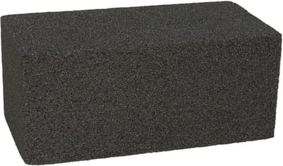 Gerimport Schoonmaak steen voor barbecue - Schuursteen - BBQ reinigingsblok - 20 x 10 x 9 cm - Grijs