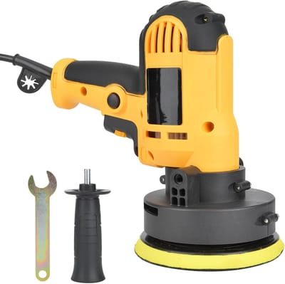 Elektrische polijstmachine - Wax machine - Auto lak herstellen - 700W hoog vermogen - 125 mm schijf - Geel
