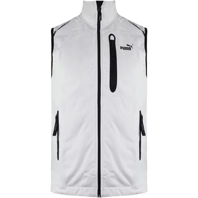 Puma Zip Up Graphic Logo Mouwloos Lichtgrijs Heren Polyester Vest 506813 GREY