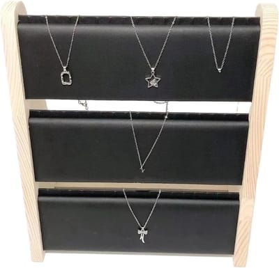 Ketting Display Paneel - Sieraden Stand - Sieraden Organiseren - 3 Tier Ontwerp - 34x30.5x14cm - Zwart