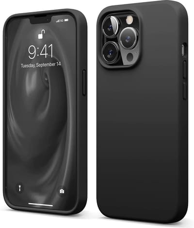 HB Hoesje Geschikt voor Apple iPhone 13 Pro - Zwart - Siliconen Back Cover