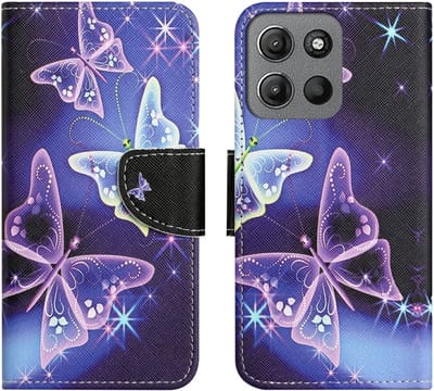 Coverup Hoesje - Geschikt voor Motorola Moto G15 / G17 (Power) Hoesje - Coverup Book Case - Vlinders