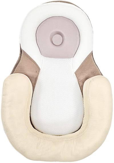 Baby Nest Draagbaar Baby Nest Memory Foam Kussen Ademend Huidvriendelijk - Beige