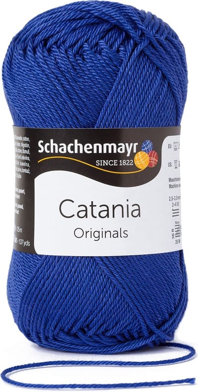 Schachenmayr Catania - katoen garen - blauw (420) - pendikte 3 a 3,5mm -  1 bol