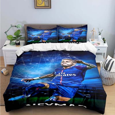 Mode Nee. 10 Voetbalster N-Neymar Print Beddengoed Sets Bedbenodigdheden Set Dekbedovertrek Beddekenset Beddengoed Set Luxe Cadeau 180*220cm 3pcs