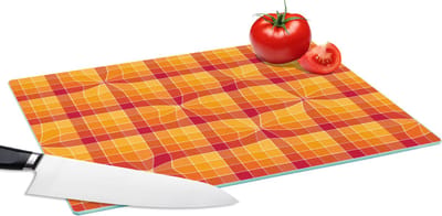 Glazen Snijplank - 39x28 - Oranje - Patronen - Abstract - Snijplanken Glas