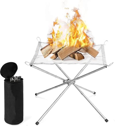 Draagbare Outdoor Vuurplaats voor Camping - Opvouwbaar met Draagtas, Roestvrijstaal en Gaas voor Buitenavonturen