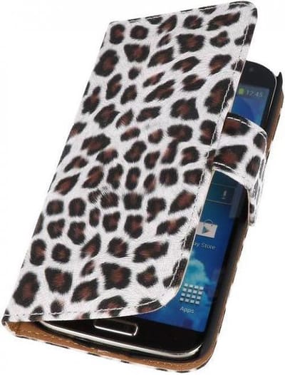 Luipaard Bookstyle Wallet Case Hoesjes - Hoesje Geschikt voor Samsung Galaxy S4 Active i9295 Bruin