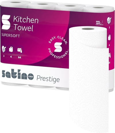 Keukenrol 3-laags - Papierrol huishouden - Schoonmaken en afdrogen - Extra sterk en absorberend - 32 rollen - Wit