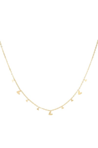 Yehwang -Ketting hartjes all over - goud