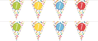 Haza Leeftijd Vlaggenlijn - 2x - 7 jaar - verjaardag versiering - vlaggetjes slinger - 6 m - kunststof