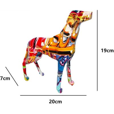 Creatief Ontwerp Geometrische Kleurrijke Hond Ornamenten Hars Ambachten Dierlijk Huis Werk Entree Wijnkast Decoratie