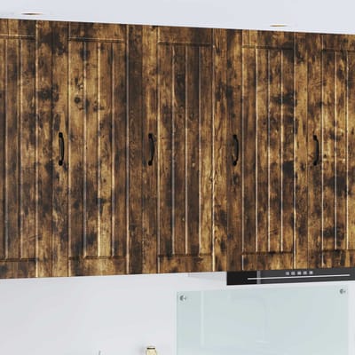 vidaXL - Wandkast - LUCCA - Gerookt - eiken - 40 - x - 31 - x - 100 - cm - Bewerkt - hout