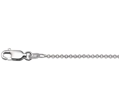 Zilver Gerhodineerde Collier anker rond 1 1329092