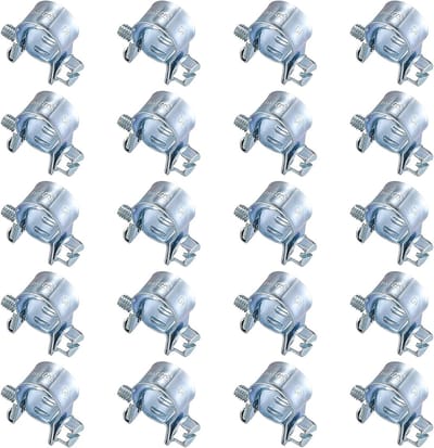 20 Stuks Mini Slangklemmen, Verstelbare Slangklemmen voor Brandstofleidingen en Uitlaatpijpen - Geschikt voor 10-12mm Slangen