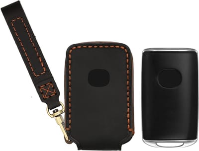 kwmobile Echt leren sleutelhoes voor Mazda 3-Knoppen CX30 CX50 CX60 CX90 MX-30 - Premium autosleutel cover - Beschermhoes voor Smart Key - Leren sleutelcase zwart