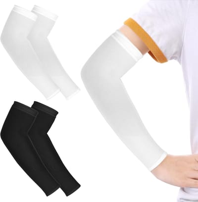 2 Paar Arm Sleeves voor Kinderen met UV Bescherming en Compressie voor Jongens en Meisjes