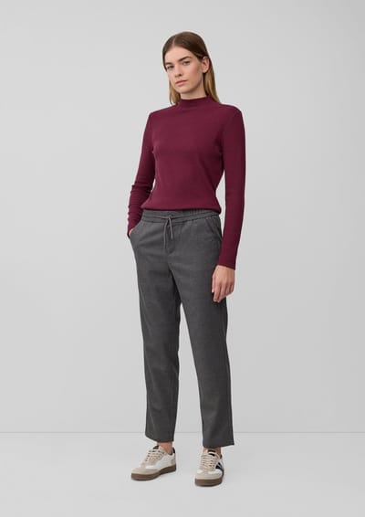 Flanellen broek met elastische taille en touwtje dames s.Oliver
