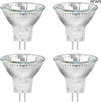 RFWR® Set van 4 dimbare halogeenlampen GU4 12V 10W warmwit voor kerstboom en inbouwverlichting