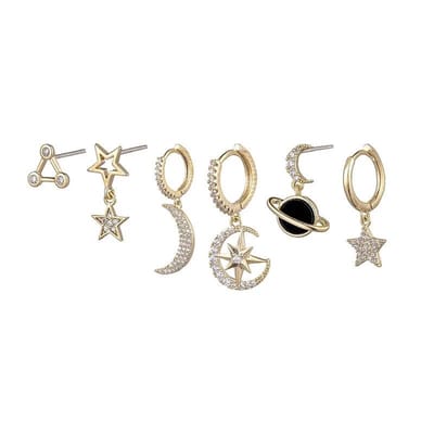 Aramat Jewels | Oorringen | Stijlvolle Sterren & Planeet Oorbellen Set | | | |12mm | | | Verkleurd niet