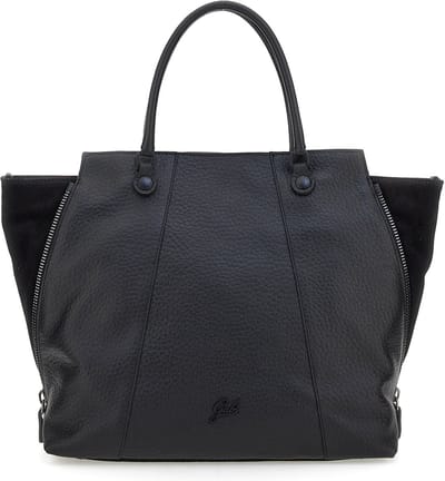Gabs Leren Schoudertas Ambra Caribu Crosta Black Shoulderbag Nero Zwart