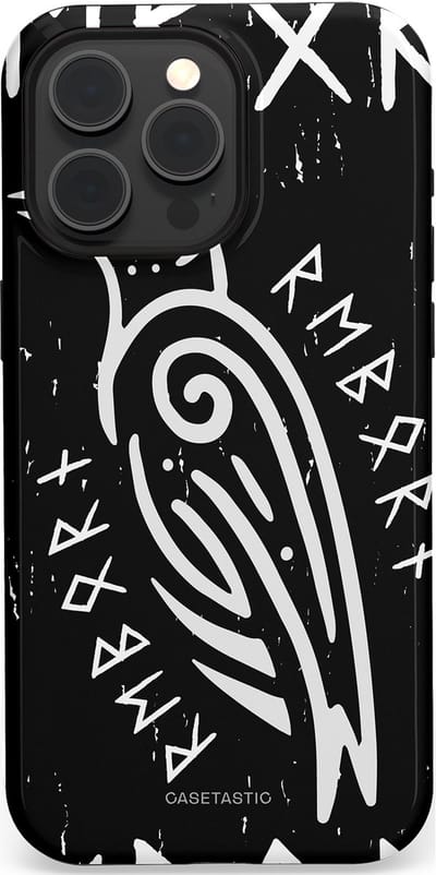 Casetastic Hoesje Geschikt voor Apple iPhone 15 Pro Max Magsafe - Stijlvolle Beschermende Duo-layer Case - Runische Symboliek