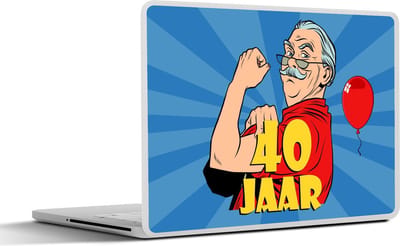 Laptop sticker - 17.3 inch - Man - Verjaardag - 40 jaar - 40x30cm - Laptopstickers - Laptop skin - Cover