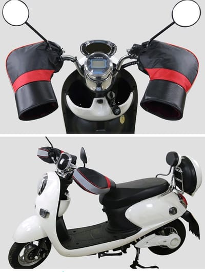 Stuurhandschoenen voor motorfiets, scooter, fiets, stuur, pluche voering, stuurhulzen, waterdichte handwarmers, winddicht, motorstuurhandschoenen, manchetten, winter, warme stuurhandschoenen,