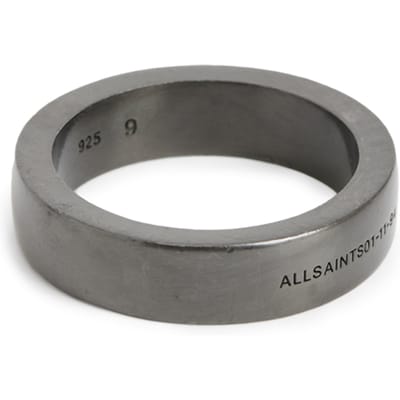 AllSaints Reed Logo Hem Ring Dark Hem Maat: S | Sieraden Outlet | Heren | Grijs