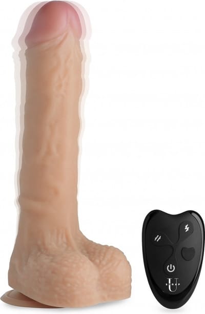 XR Brands Real Thrust - Thrusting Silicone Dildo with Remote Control flesh