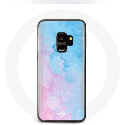 Coque - Maniacase - Samsung Galaxy S9 - Fond bleu rose - Souple - Protection quotidienne noir