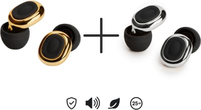 Earplugs - Nova Strada - DUO Goud/Zilver – Oordopjes slapen - Oordoppen tegen Geluid – Ideaal voor Werk, Slapen Vakantie & Ontspanning – Herbruikbaar & Zacht voor Langdurig Gebruik – Oordopjes Vliegtuig - Ear plugs Vliegen - Loop naar de experience!
