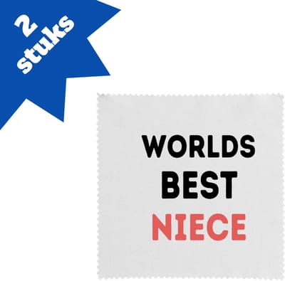 Akyol - worlds best niece brillendoekjes - Nicht - de beste nicht - verjaardagscadeau - verjaardag - cadeau - cadeautje voor nicht - nicht artikelen - kado - geschenk - gift - 17,8 bij 17,8 cm - 2 stuks