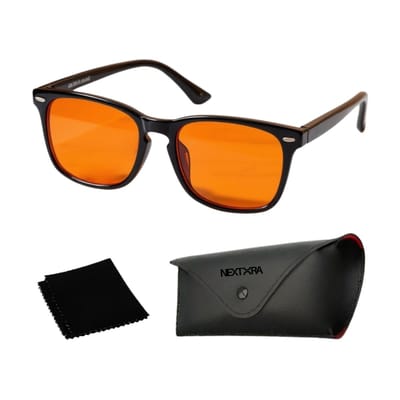 Nextora Nachtbril - Blauw Licht Bril - Nachtbril Auto - Oranje Glazen - Unisex - Zwart