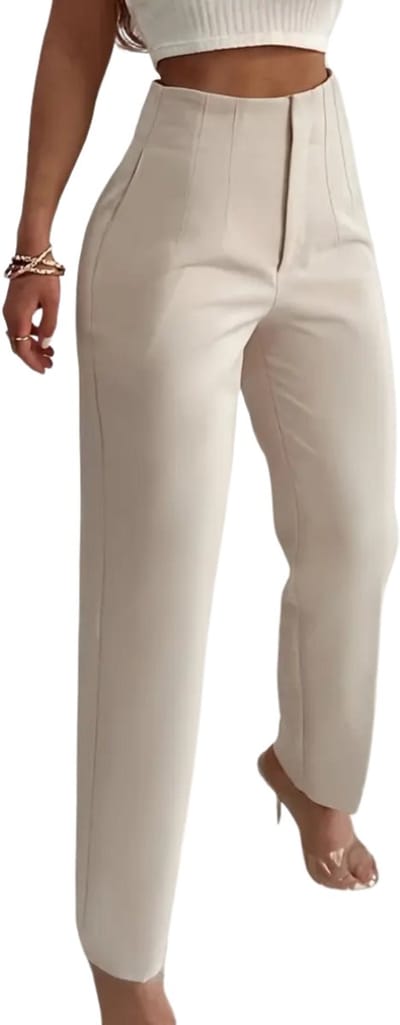 Livano Pantalon Dames - Chino - Golfbroek - Nette Broek - Met Elastische Tailleband - Volwassenen - Abrikoos - S