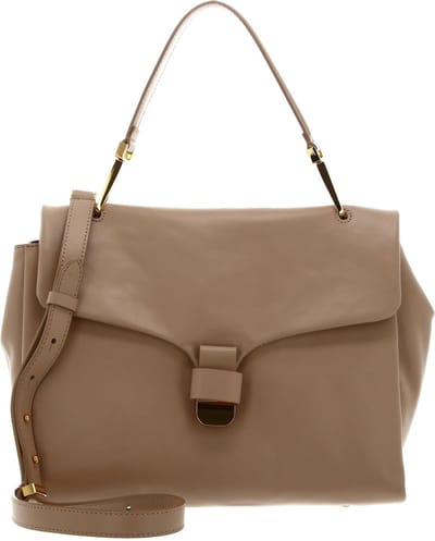 COCCINELLE Leren Schoudertas Neofierenze Soft Handbag Smooth Calf Leather Toasted Beige