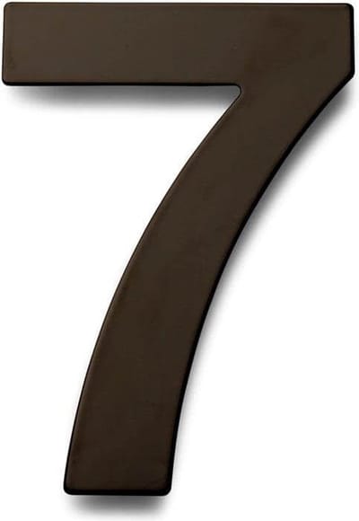 Huisnummer Zwart RVS nr. 7 - 20 cm hoog - Modern RVS Huisnummer - Zwart Roestvrij Staal