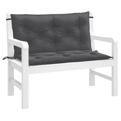 vidaXL - Tuinbankkussens - 2 - st - 100x50x7 - cm - stof - gemêleerd - antracietkleur